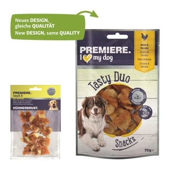 PREMIERE Tasty Duo Snack Huhn Mit Banane 7x70g – Bild 2