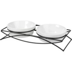 AniOne Keramik Doppelnapf Ständer 2 Stück, 350 Ml