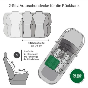 Doctor Bark Autoschondecke Rückbank 2-Sitz Prodtest Grau S – Bild 2