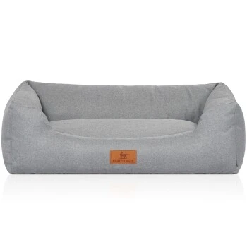 Knuffelwuff Hundebett Emma Aus Velours Mit Feinem Handwebcharakter In Pastellfarben Petrol M-L