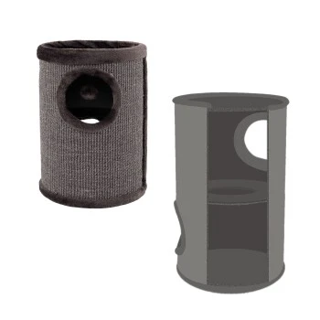 Lionto 50cm Kratztonne Mit Sisal Kratzturm Grau – Bild 6