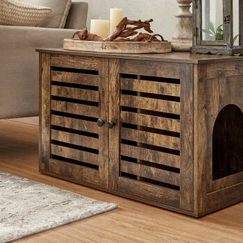 FEANDREA Katzenklo Mit TĂŒr Vintagebraun â Bild 8